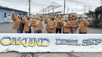 “It’s a tightknit group,” said UP Senior Manager Dave Victores of the railroaders at the Oakland, Calif., locomotive shop who have achieved a safety milestone. “They actively care and look out for each other.” (UP Photograph)